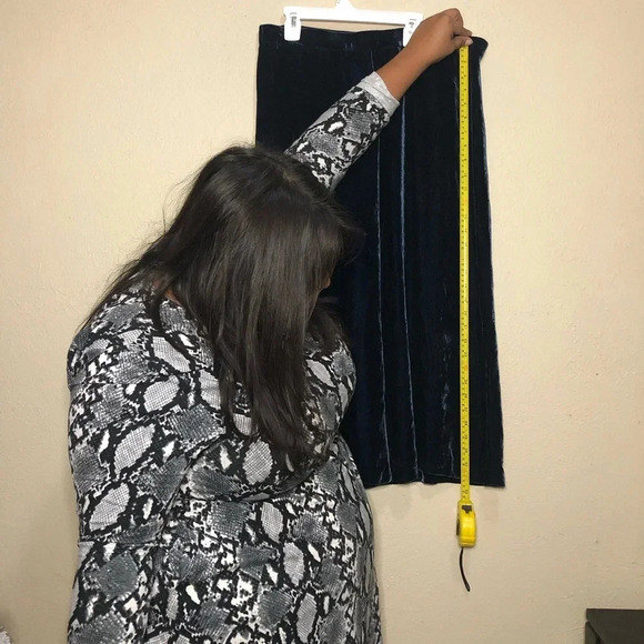 Johnny Was Blue Wide Leg crushed velvet Pants for Cocktail Night Out - Picture 4 of 6